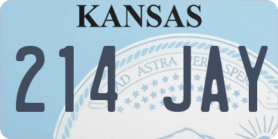 KS license plate 214JAY