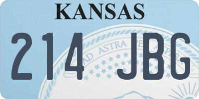 KS license plate 214JBG