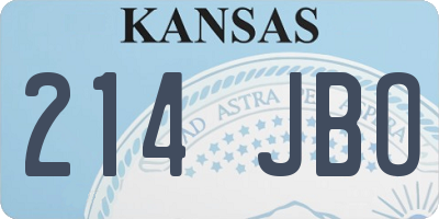 KS license plate 214JBO