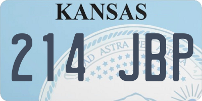 KS license plate 214JBP