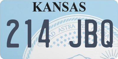KS license plate 214JBQ