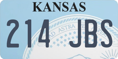 KS license plate 214JBS