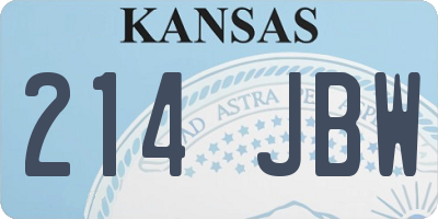 KS license plate 214JBW