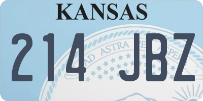 KS license plate 214JBZ