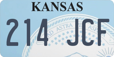 KS license plate 214JCF