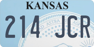 KS license plate 214JCR