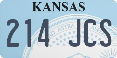 KS license plate 214JCS