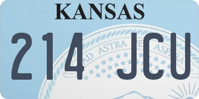 KS license plate 214JCU