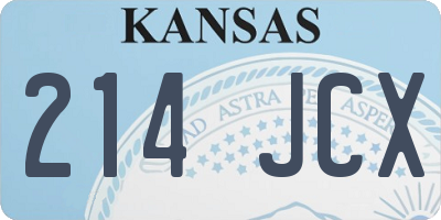 KS license plate 214JCX