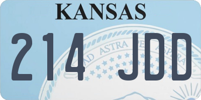 KS license plate 214JDD