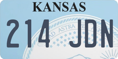 KS license plate 214JDN