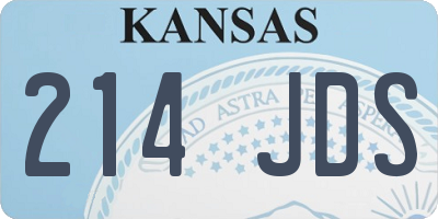 KS license plate 214JDS