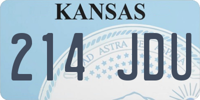 KS license plate 214JDU