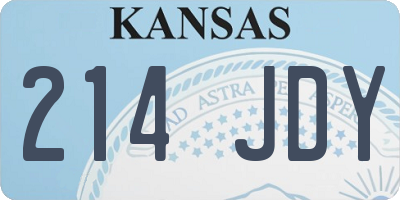 KS license plate 214JDY