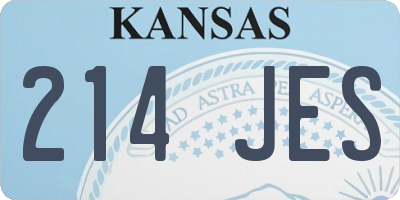 KS license plate 214JES