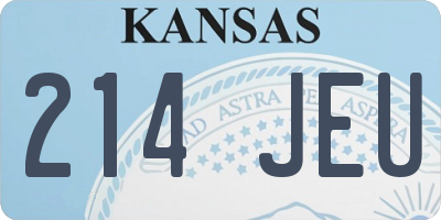 KS license plate 214JEU