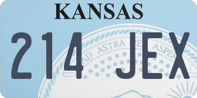 KS license plate 214JEX