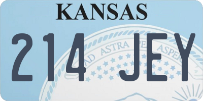 KS license plate 214JEY