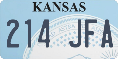 KS license plate 214JFA