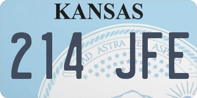 KS license plate 214JFE