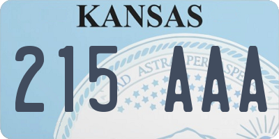 KS license plate 215AAA