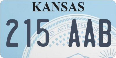 KS license plate 215AAB