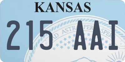 KS license plate 215AAI