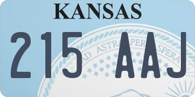 KS license plate 215AAJ