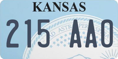 KS license plate 215AAO