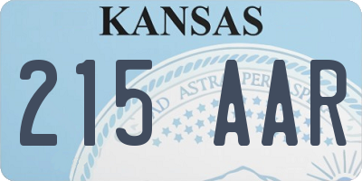 KS license plate 215AAR