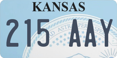 KS license plate 215AAY