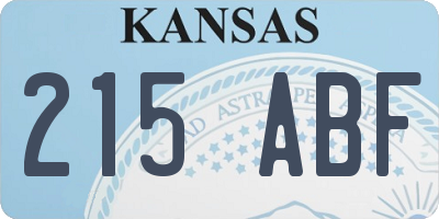 KS license plate 215ABF