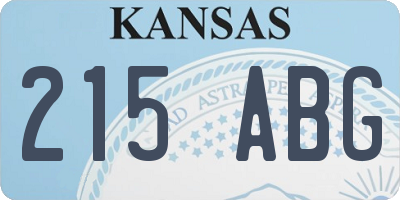 KS license plate 215ABG