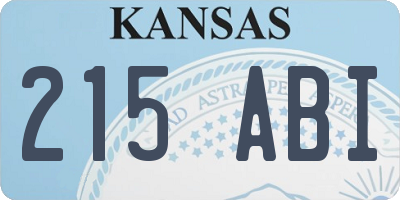 KS license plate 215ABI