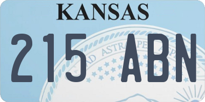 KS license plate 215ABN