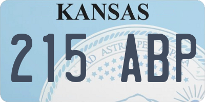 KS license plate 215ABP