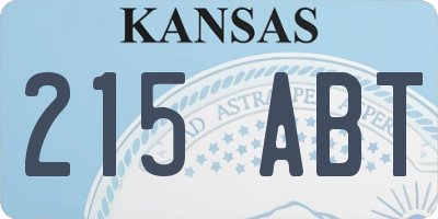 KS license plate 215ABT