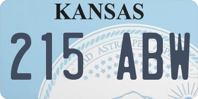 KS license plate 215ABW