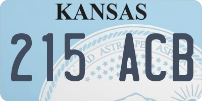 KS license plate 215ACB