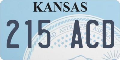 KS license plate 215ACD