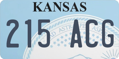 KS license plate 215ACG