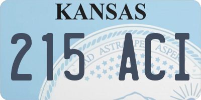 KS license plate 215ACI