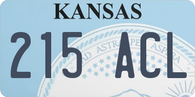KS license plate 215ACL