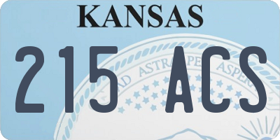KS license plate 215ACS
