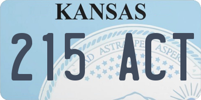 KS license plate 215ACT