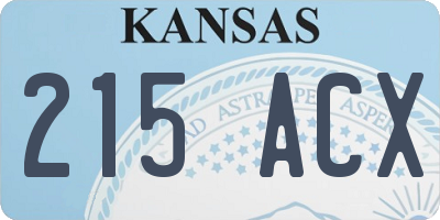 KS license plate 215ACX