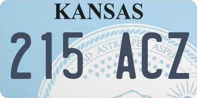 KS license plate 215ACZ