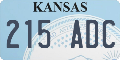 KS license plate 215ADC