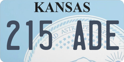 KS license plate 215ADE