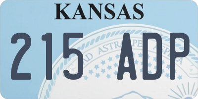 KS license plate 215ADP